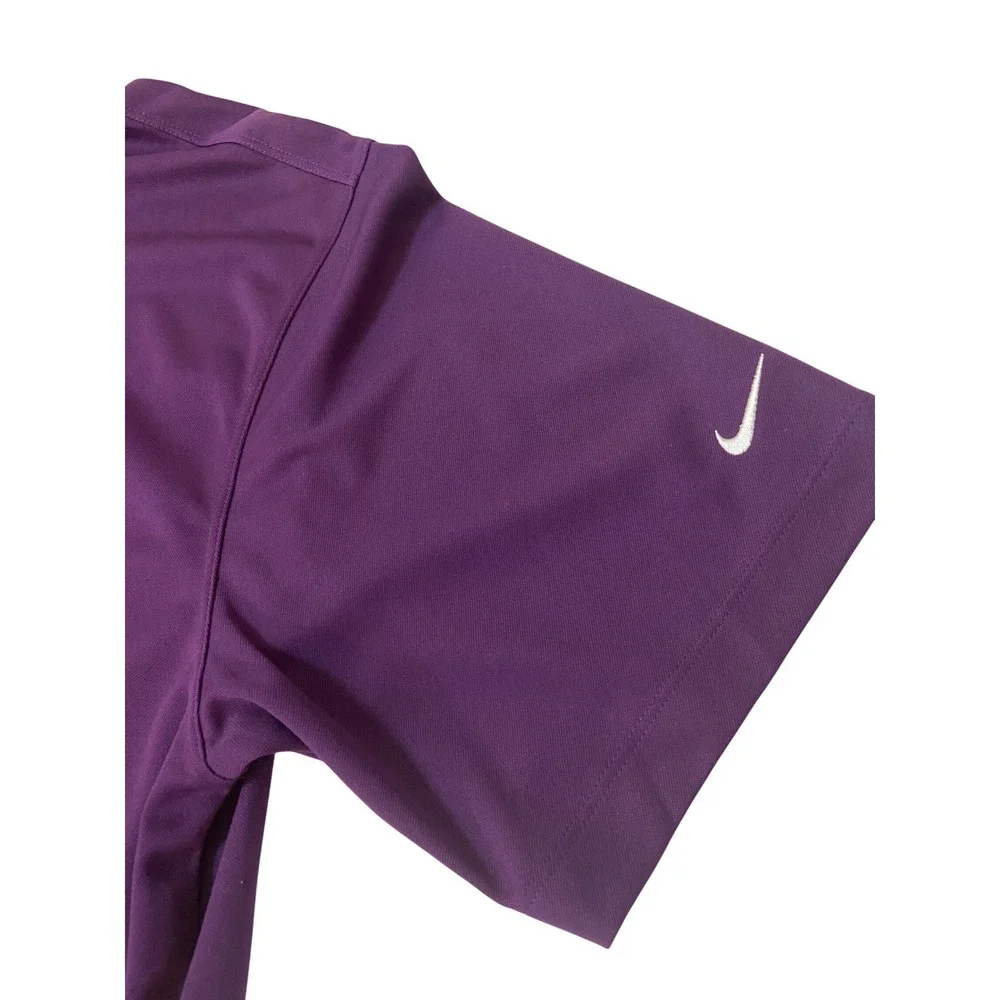 Nike Golf Polo Shirt Mens XL Dri-FIT Barefoot Logo‎ Purple Short Sleeve Preppy
